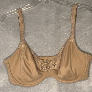 Soma Embraceable Unlined Lace Trim Underwire Bra  Warm Amber 38C EUC